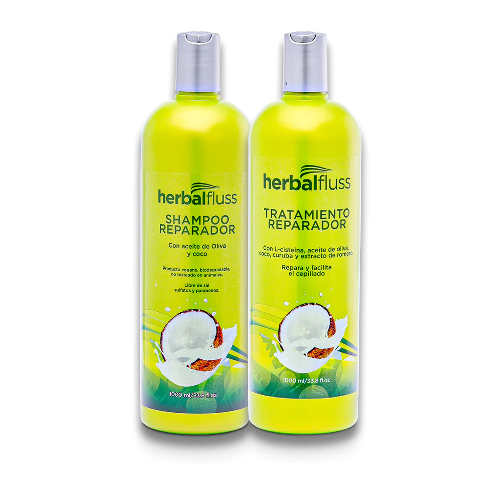 Combo Nutrición 1000 Ml (Shampoo Reparador 1000 Ml + Tratamiento Reparador 1000 Ml)-HERBAL