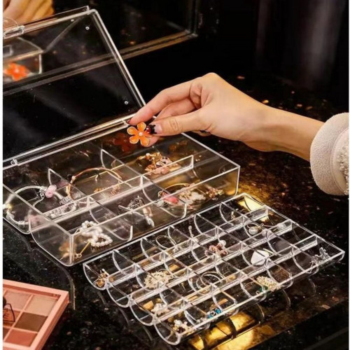 Organizador 2 en 1 con tapa Multifuncional para Joyas y Maquillaje